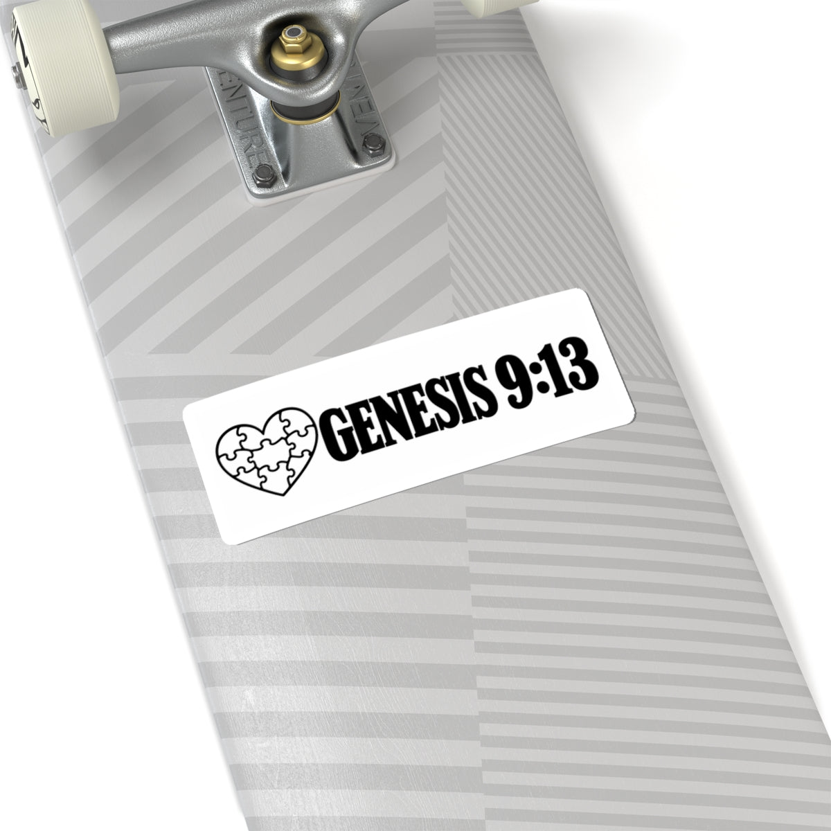 Genesis 9:13 Puzzle Heart Sticker - Christian Faith Laptop Decal