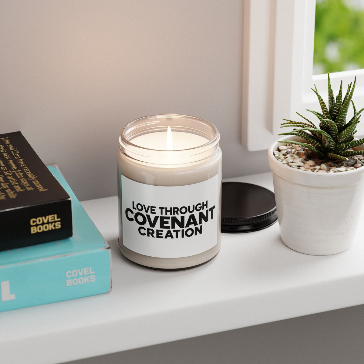 Love Through Covenant Creation Soy Candle — 9oz Scented Jar (Inspirational Message)