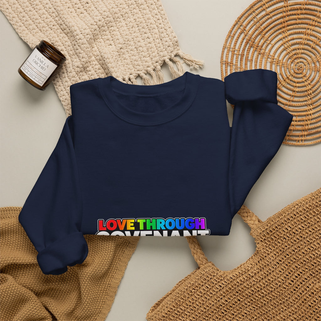 Covenant Creation Rainbow Crewneck Sweatshirt — "Love Through Covenant Creation"