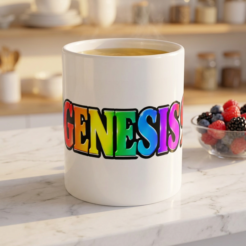 Rainbow 'Genesis' Ceramic Mug – Autism Awareness Puzzle Heart Coffee Cup (11oz, 15oz)