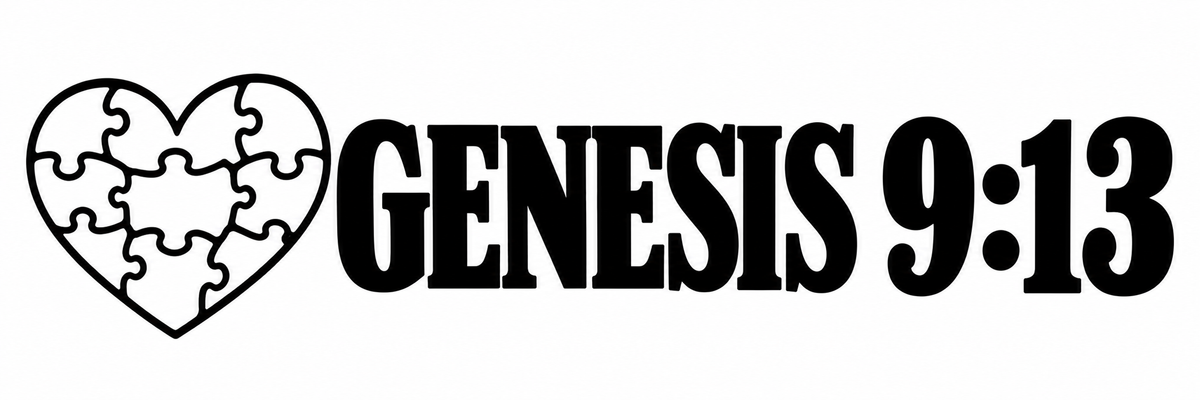 Genesis 9:13 Puzzle Heart Vinyl Decal — Christian Faith Sticker