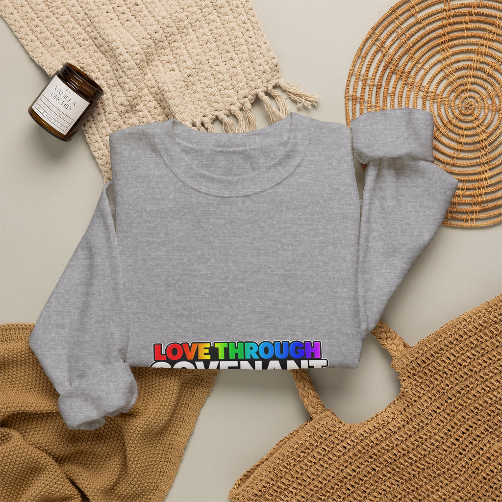 Covenant Creation Rainbow Crewneck Sweatshirt — "Love Through Covenant Creation"