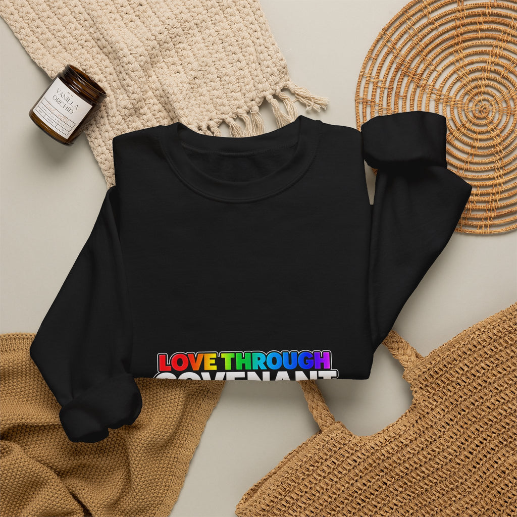 Covenant Creation Rainbow Crewneck Sweatshirt — "Love Through Covenant Creation"