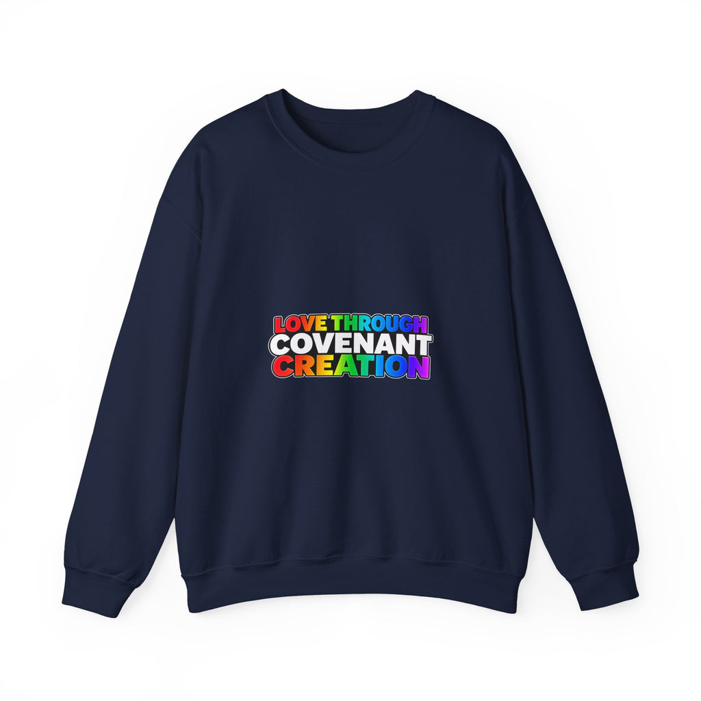 Covenant Creation Rainbow Crewneck Sweatshirt — "Love Through Covenant Creation"
